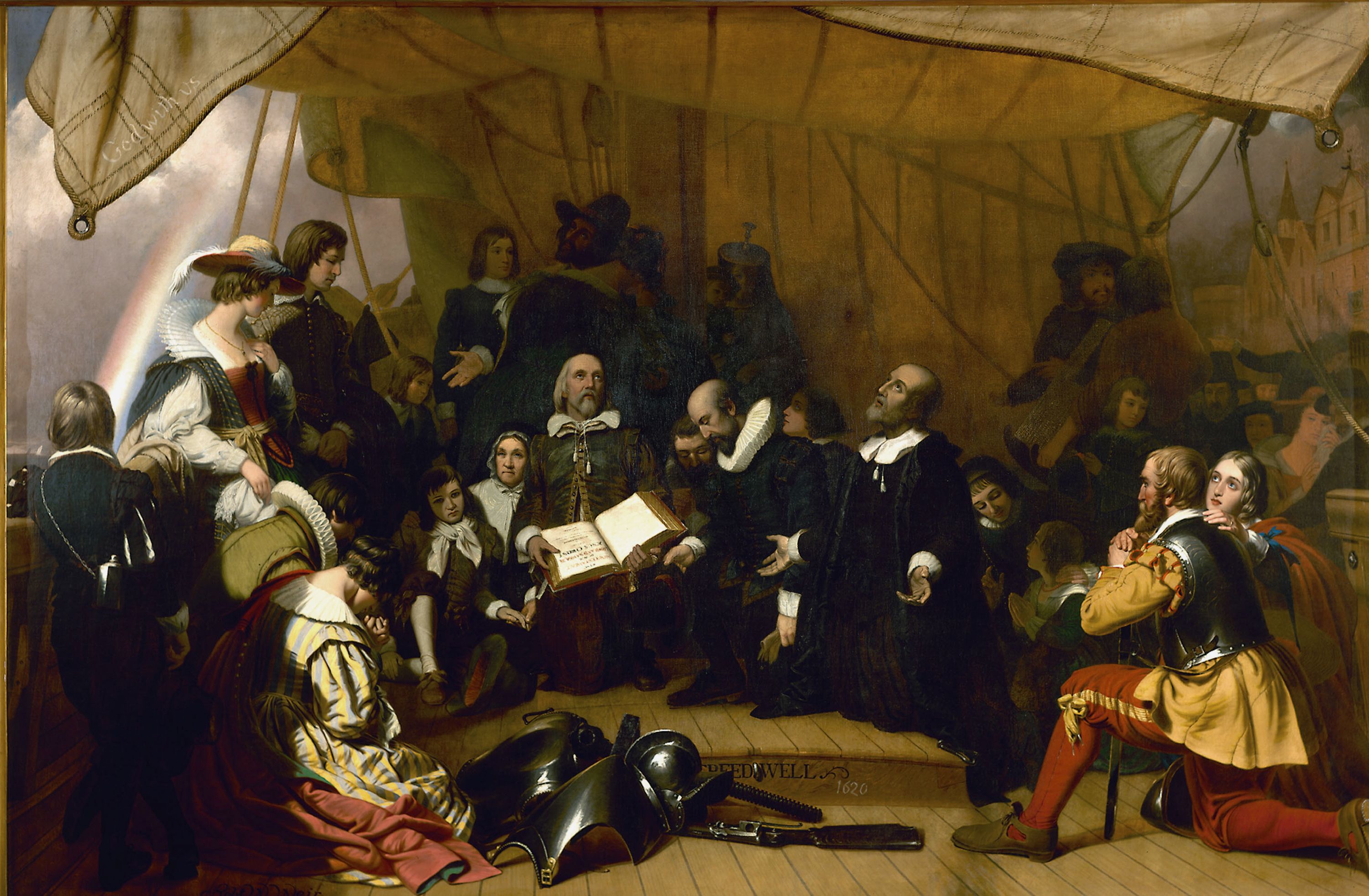 Embarkation of the Pilgrims โดย Robert W. Weir 