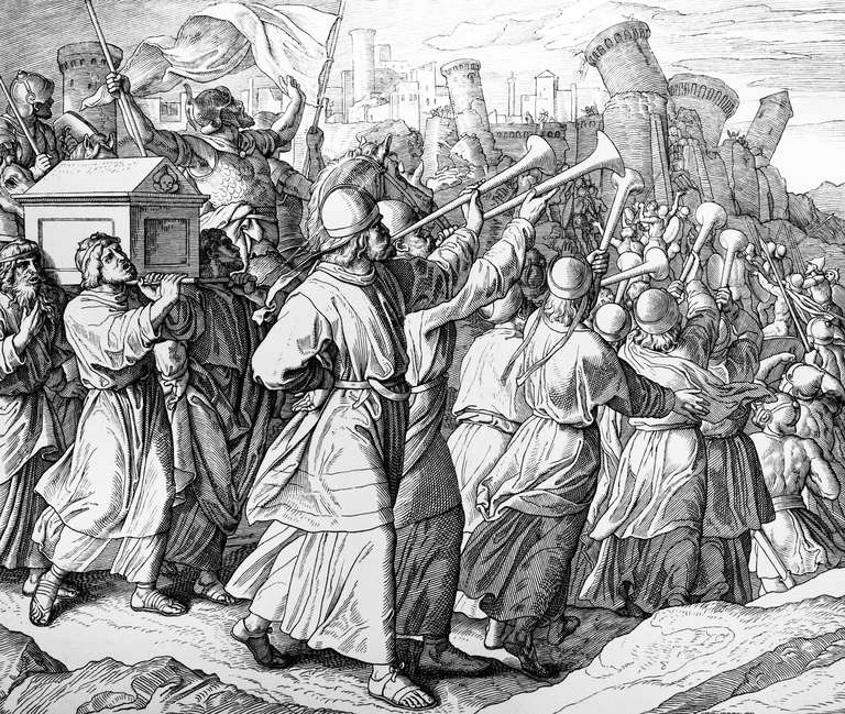 Fall of Jericho โดย Julius Schnoor von Carolsfeld (1794–1872)