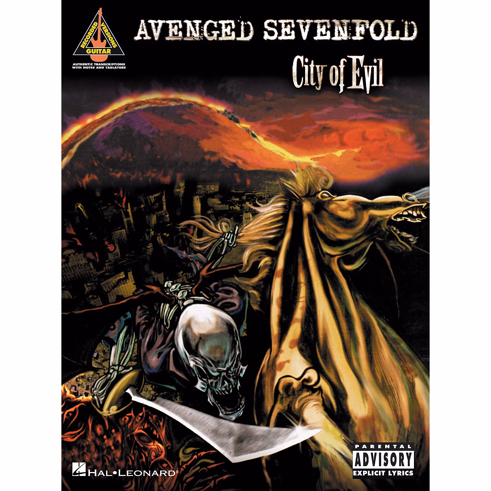 หนังสือรวม Guitar Tab ของอัลบั้ม City of Evil ของวง Avenged Sevenfold ฉบับมาตรฐาน โดยสำนักพิมพ์ Hal Leonard