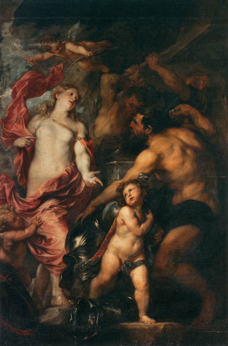 ‘Venus Asks Vulcan to Forge Arms for her Son Aeneas’ (1630–1632) โดย แอนโธนี ฟาน ไดก์ (Anthony van Dyck) เป็นภาพเหตุการณ์จากมหากาพย์ Aeneid ของเวอร์จิล โดยเฉพาะใน บทที่ 8 เมื่อเทพีวีนัสมาขอให้วัลแคน เทพแห่งไฟและการตีเหล็ก ผู้เป็นสามีของเธอ สร้างอาวุธให้ ไอเนียส (Aeneas) บุตรชายของเธอกับแอนคีซีส (Anchises) เพื่อเตรียมพร้อมสำหรับสงครามในอิตาลี
