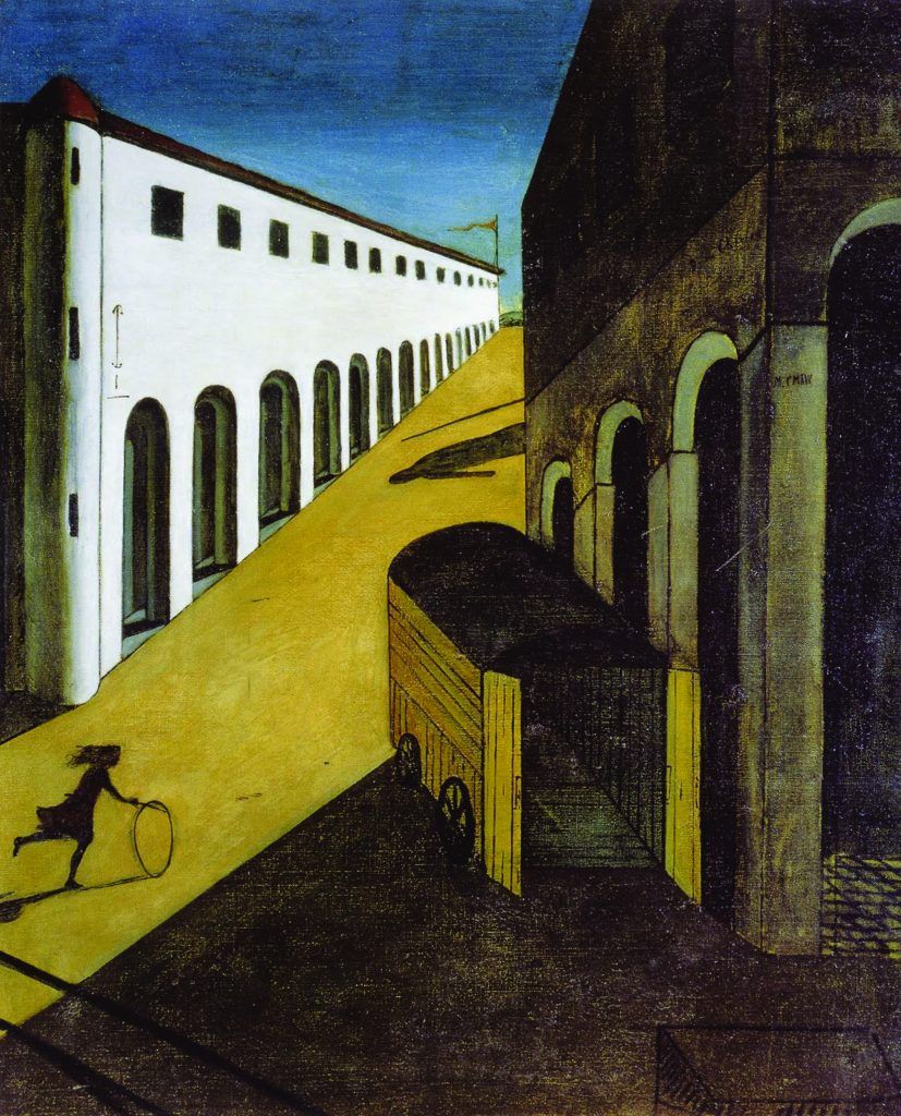 Mystery and Melancholy of a Street (1914) โดย Giorgio de Chirico