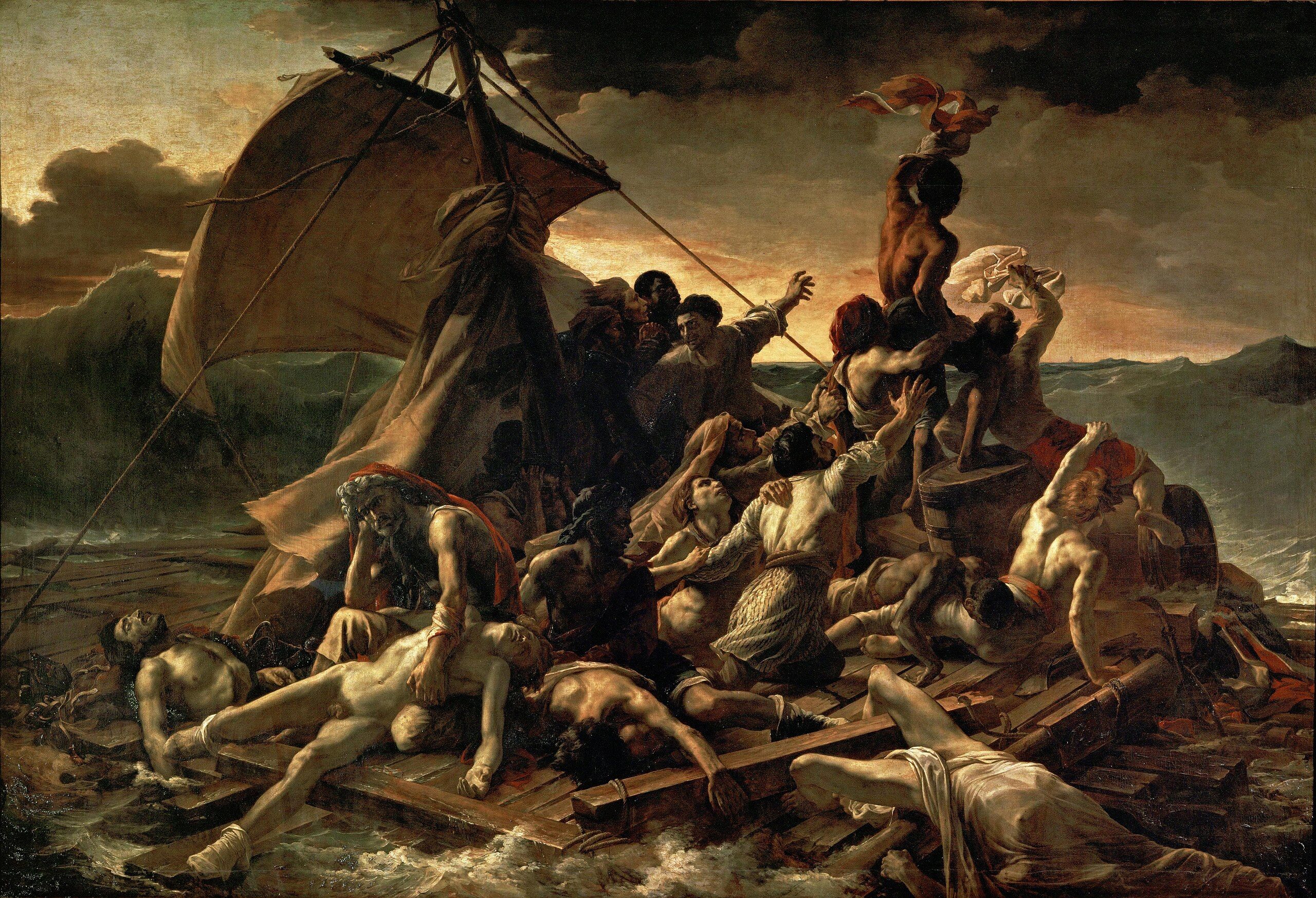 ในเล่มแรกของผลงาน The Aesthetics of Resistance ปีเตอร์ ไวส์ใช้พื้นที่กว่า 30 หน้าเจาะลึกภาพเขียน The Raft of the Medusa (1819) ของธีโอดอร์ แฌริโก (Théodore Géricault) เพื่อพิจารณาอย่างละเอียดถึงวัสดุ เทคนิค และแรงจูงใจเบื้องหลังการสร้างสรรค์ผลงานชิ้นนี้